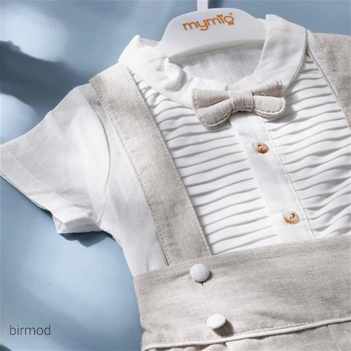 رمپر پسرانه پاپیون دار کتان مای میو 4220 اورجینال ترکیه