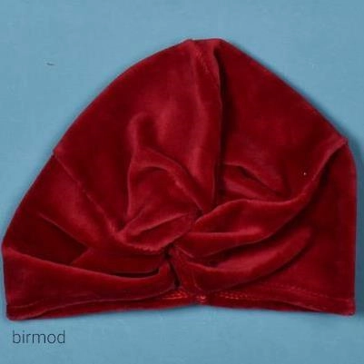 کلاه مخمل قرمز گرهی مدل توربان اورجینال کارامل ترک ویژه کریسمس و یلدا