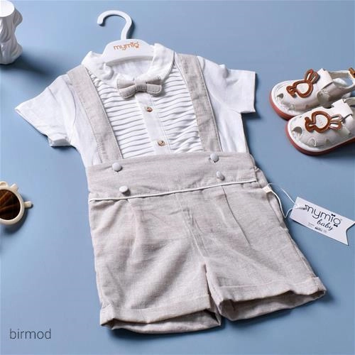 رمپر پسرانه پاپیون دار کتان مای میو 4220 اورجینال ترکیه