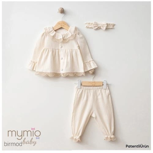 بلوز شلوار نوزادی با تل مای میو 4275 اورجینال ترکیه