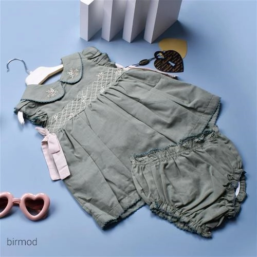 پیراهنی سبز مون استار شرت دار ترک مدل 51166