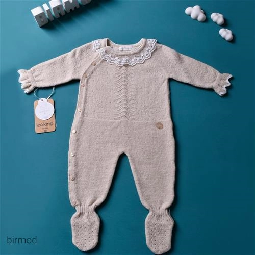 سرهم پشمی کرم یقه توری اورجینال لئوکینگ ترکیه