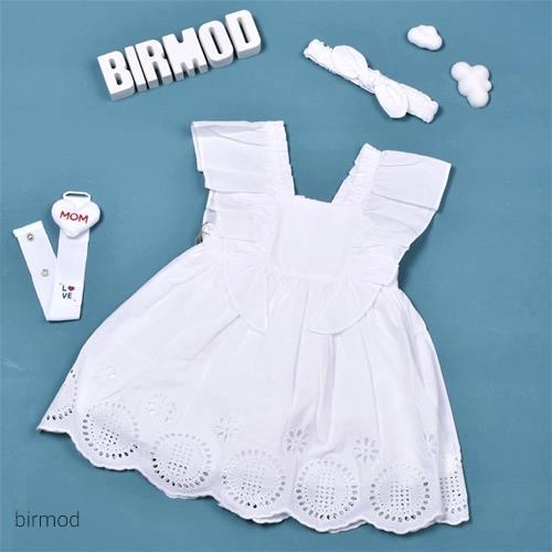 پیراهنی خامه دوزی چین دار به همراه تل اورجینال کارامل ترکیه