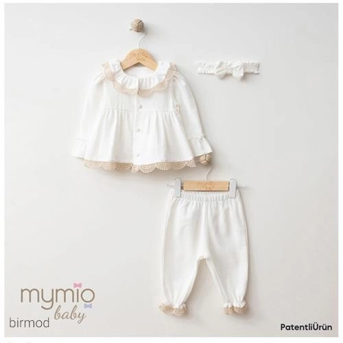 بلوز شلوار نوزادی با تل مای میو 4275 اورجینال ترکیه