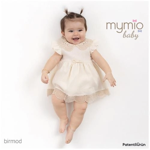 پیراهنی نوزادی مجلسی زیر دکمه دار مای میو 4260 اورجینال ترکیه