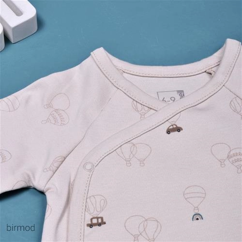 بادی آستین بلند دکمه دار پسرانه طرح بالن و ماشین کارمل اورجینال ترکیه