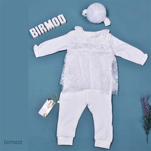 سرهمی دانتل توری سفید کارامل اورجینال ترکیه