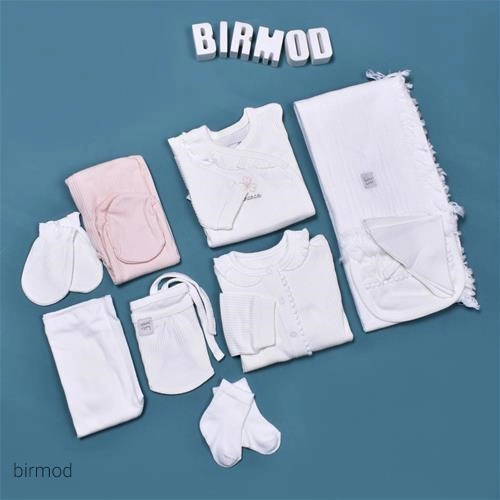 ست بیمارستانی فانریپ راه راه سفید دخترانه کارامل اورجینال ترکیه