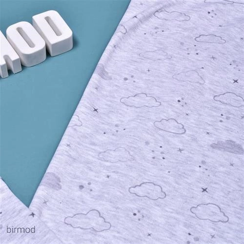 پتو نخ پنبه دورپیچ نرم طرح ابر و باران اورجینال کارامل ترکیه