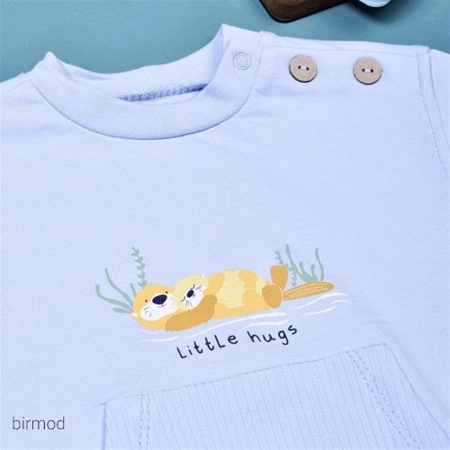 بلور شلوار نخ پنبه طرح little hugs اورجینال کارامل ترکیه