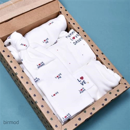 ست بیمارستانی 4 تیکه نوزادی طرح ولنتاین دخترانه کارامل اورجینال ترکیه