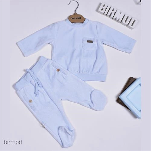 بلوز شلوار مخمل کارامل اورجینال ترکیه