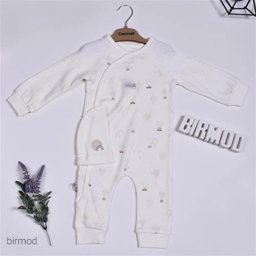 سرهم نخی فوق نرم لیمویی دکمه دار طرح ماشین بالن کارامل اورجینال ترکیه