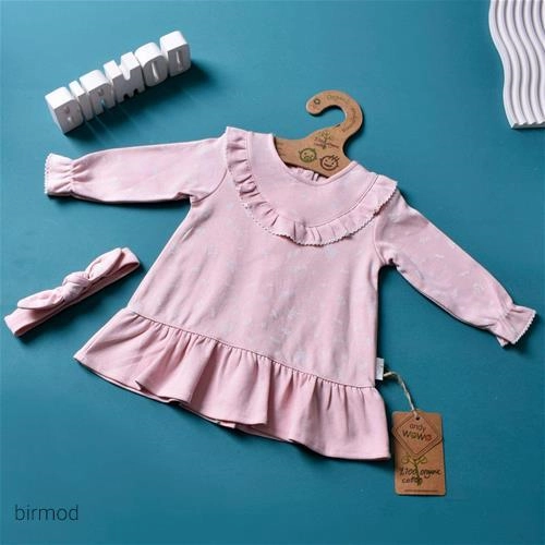 پیراهنی نخ پنبه دکمه تا آخر تل دار اورجینال اندی واوا ترکیه 23063