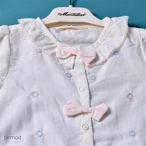 رمپر نباتی و صورتی پاپیون دار نخی اورجینال ترک مون استار 51174