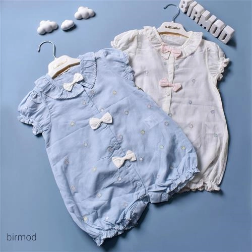 رمپر نباتی و صورتی پاپیون دار نخی اورجینال ترک مون استار 51174