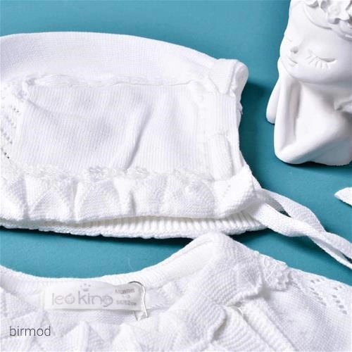 سرهم پنبه دخترانه یقه توری مجلسی لئوکینگ 7428