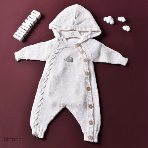 سرهم بدون جوراب پشمی بدون کرک زیر دار یونیسکس دختر پسر طرح فیل اورجینال نیپر ترک 7042