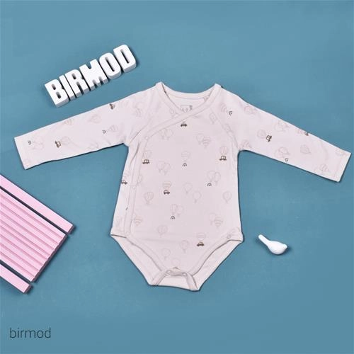 بادی آستین بلند دکمه دار پسرانه طرح بالن و ماشین کارمل اورجینال ترکیه