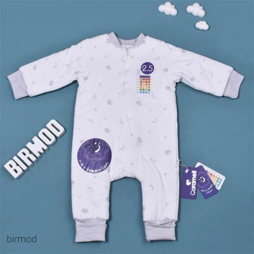 کاپشن سرهمی ضخیم طرح ماه و ستاره کارامل اورجینال ترکیه